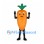 Carrot Mascot Costume with Black Gloves and Green Leaves