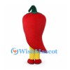 Red Chili Pepper Mascot Costume with White Heart Outline