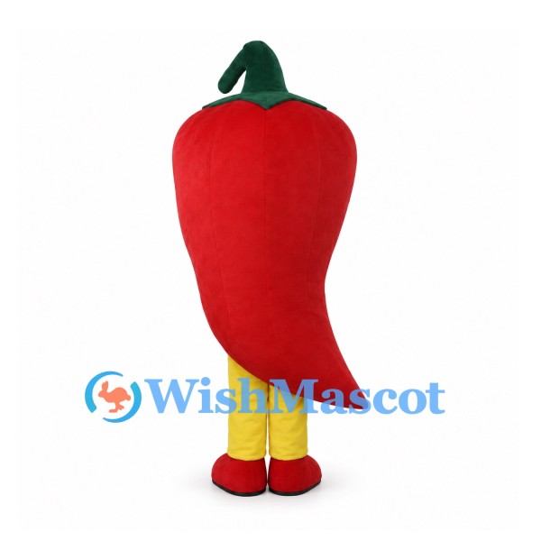 Red Chili Pepper Mascot Costume with White Heart Outline