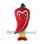 Red Chili Pepper Mascot Costume with White Heart Outline