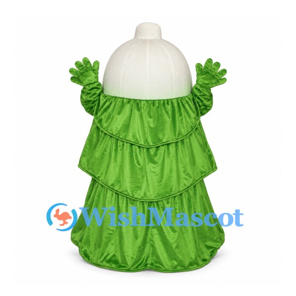 Onion Mascot Costume with Layered Green Leaf Dress
