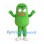 Green Cucumber Mascot Costume with Raised Hands
