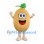 Melon Mascot Costume with Green Leaf Stem