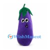 Purple Eggplant Mascot Costume with Green Calyx