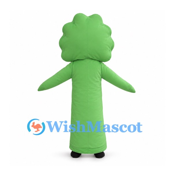 Broccoli Mascot Costume with Pale Stem and Green Crown