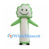 Broccoli Mascot Costume with Pale Stem and Green Crown