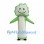 Broccoli Mascot Costume with Pale Stem and Green Crown
