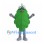 Green Leaf Mascot Costume with Large Eyes and Gray Limbs