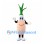 Spring Onion Mascot Costume with Long Green Leaves