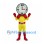Clock Mascot Costume with Yellow Suit and Red Cape