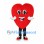 Red Heart Mascot Costume with Black Legs and White Gloves