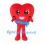 Red Heart Mascot Costume with Blue Waist Sash