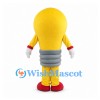 Yellow Light Bulb Mascot Costume with Gray Base