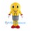 Yellow Light Bulb Mascot Costume with Gray Base