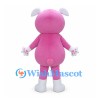 Pink Rabbit Character Mascot Costume with White Ears and Boots