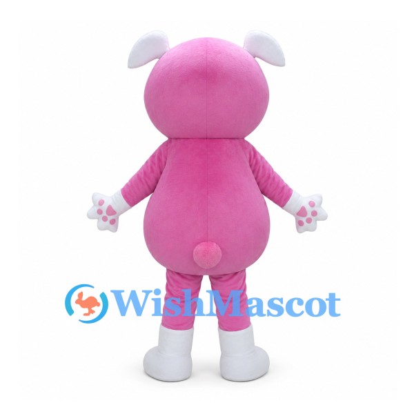 Pink Rabbit Character Mascot Costume with White Ears and Boots