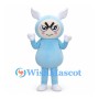 Blue Rabbit Character Mascot Costume with Angry Eyebrows