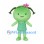 Green Sprout Mascot Costume with Pink Flower Hair Clip