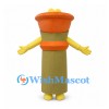 Plunger Mascot Costume with Orange Rubber Top and Brown Handle