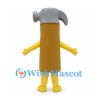 Hammer Mascot Costume with Gray Head and Brown Handle