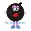 Chocolate Sandwich Cookie Mascot Costume with Pink Eyelashes