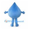 Blue Water Drop Mascot Costume with Round Eyes