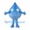 Blue Water Drop Mascot Costume with Round Eyes