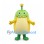 Green Monster Mascot Costume with Yellow Spots and Star Antenna