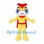 Yellow Superhero Mascot Costume with Red Cape and Headpiece
