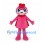 Pink Superhero Mascot Costume with Red Cape and Heart Headpiece