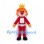 King Mascot Costume with Orange Hair and Gold Crown