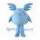 Blue Monster Mascot Costume with Wing-Shaped Ears