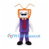 Television Mascot Costume with Orange Screen Head and Purple Suit