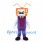 Television Mascot Costume with Orange Screen Head and Purple Suit