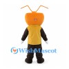 Television Mascot Costume with Orange Screen Head and Yellow Vest