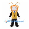 Television Mascot Costume with Orange Screen Head and Yellow Vest