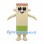 Bamboo Mascot Costume with Beige Segments and Green Band