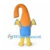 Orange Pipe Mascot Costume with Blue Overalls