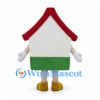 House Mascot Costume with Red Roof and Green Base