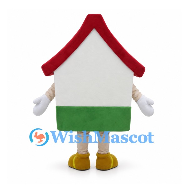 House Mascot Costume with Red Roof and Green Base