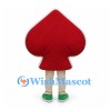 Red Spade Mascot Costume with Green Shoes