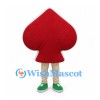 Red Spade Mascot Costume with Green Shoes