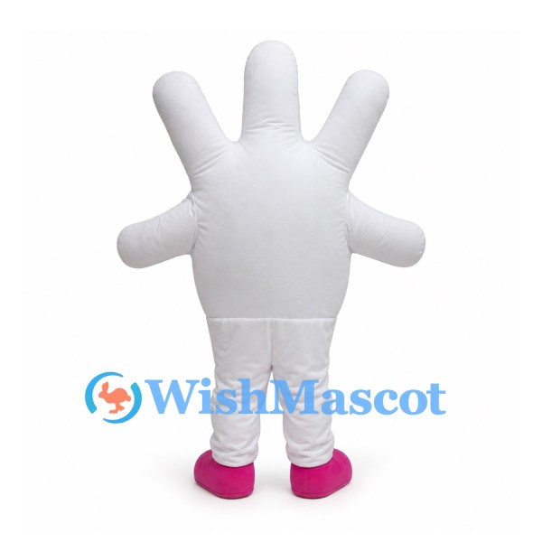 Hand Mascot Costume with Colorful Fingertips and Pink Shoes