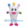 Hand Mascot Costume with Colorful Fingertips and Pink Shoes