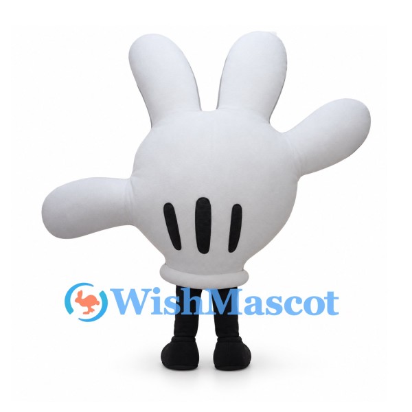 White Glove Mascot Costume with Black Legs