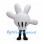 White Glove Mascot Costume with Black Legs