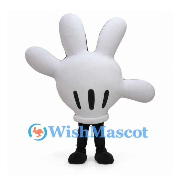 White Glove Mascot Costume with Black Legs