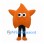 Orange Star Mascot Costume with Black Legs