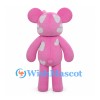 Pink Mouse Mascot Costume with White Heart Patches