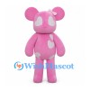 Pink Mouse Mascot Costume with White Heart Patches